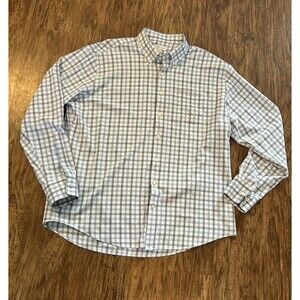 PETER MILLAR Summer Comfort Button Down Shirt Men’s XL Blue Plaid  Longsleeve